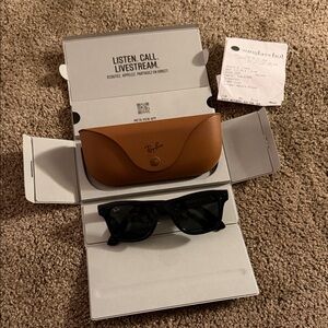 Ray-Ban Black Sunglasses with Tan Case